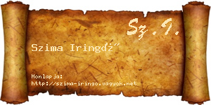 Szima Iringó névjegykártya